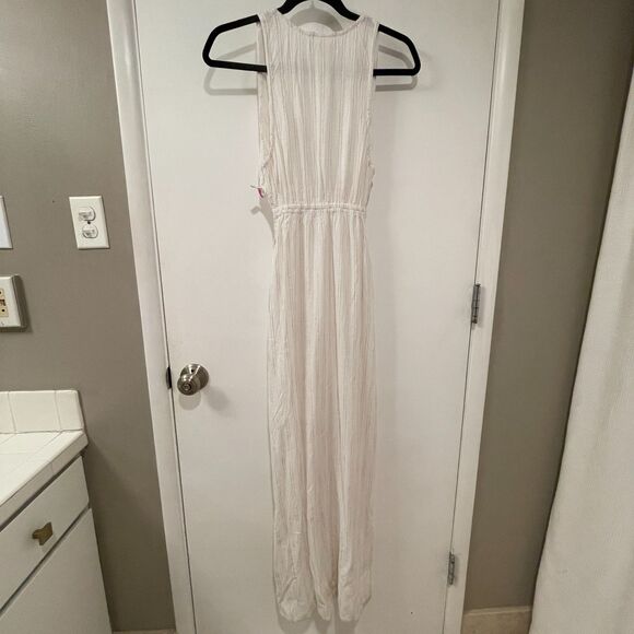 LSPACE Cover-Up Cut Out Plunging Maxi Dress Cream XS - Picture 7 of 14